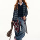 Striped Cat Ear Hoodie / Layered-Style Design Shirt ASG0076