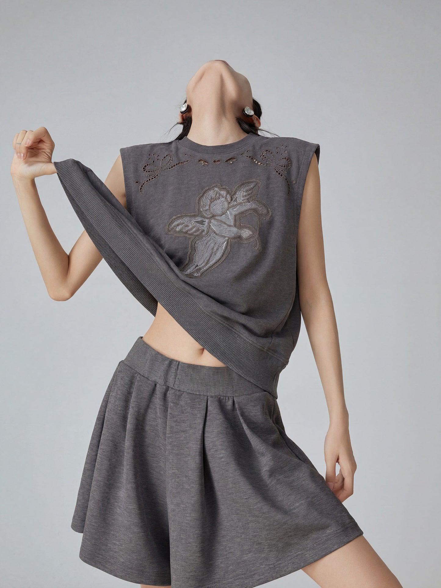 Angel Print Sleeveless Top / Mini Skirt FER0321
