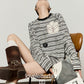 White Striped Long-Sleeve T-Shirt LLA0656