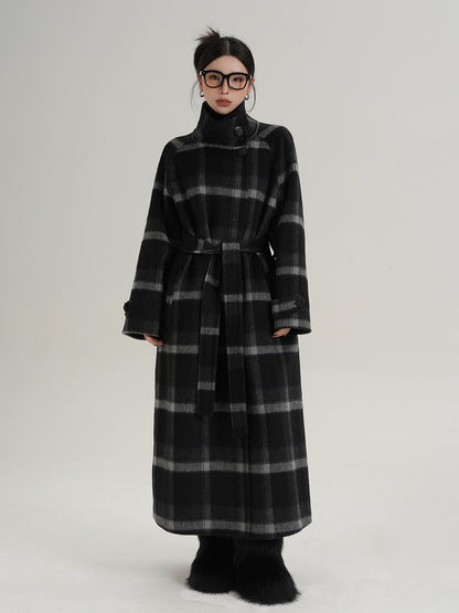 Stand Collar Paid Long Coat SRS0391