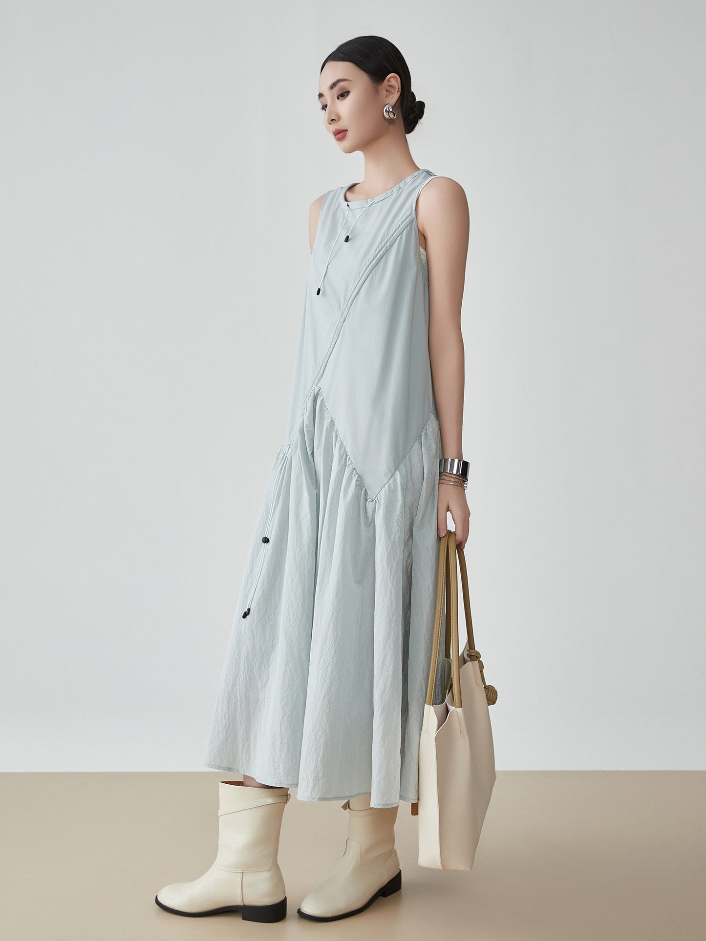 Asymmetric Drape Long Dress FER0279