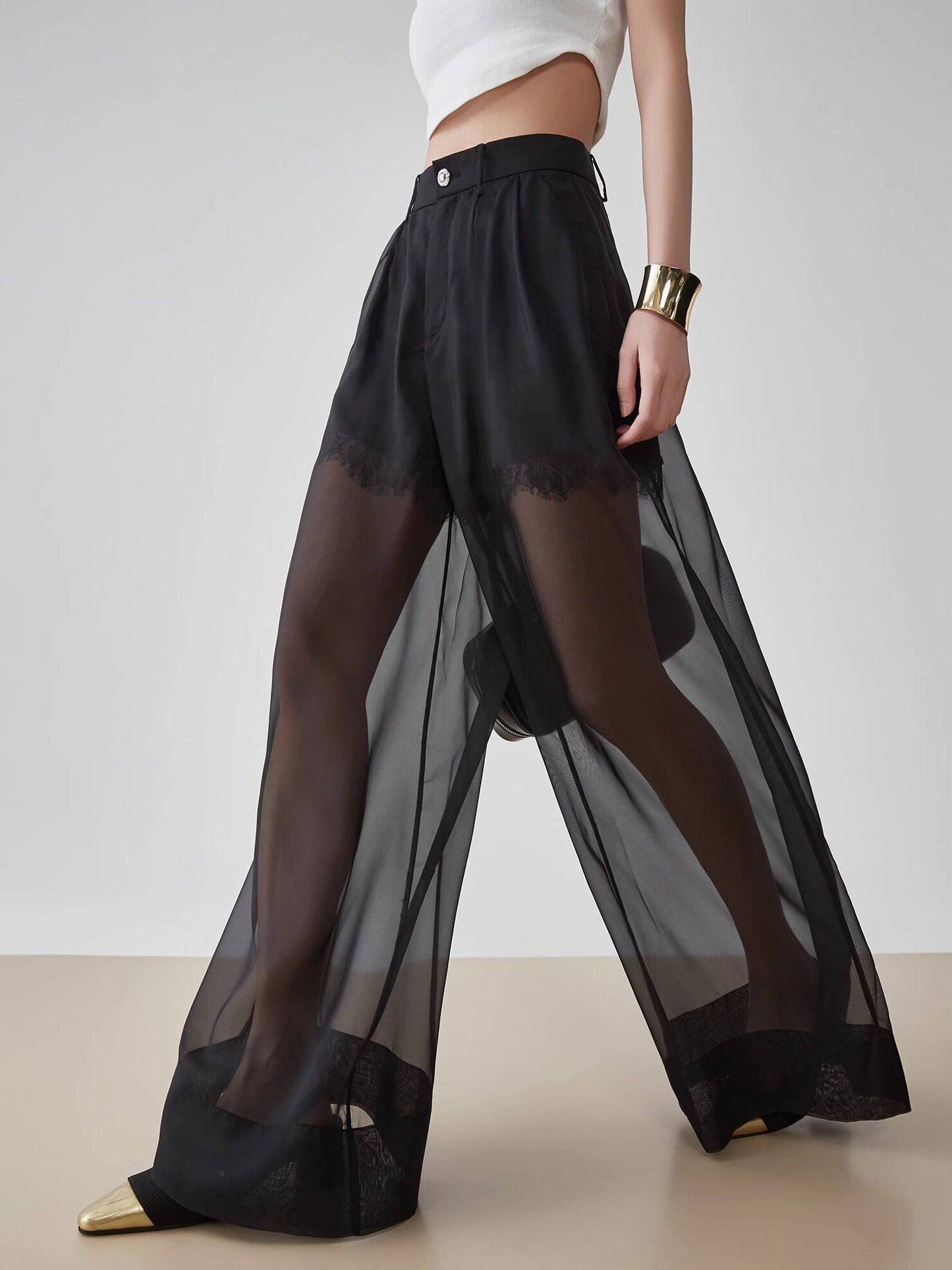 Layer Sheer High-Waist Pants FER0069