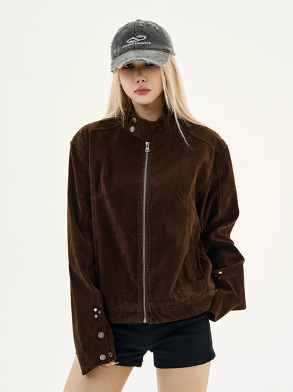 Suede Stand Collar Jacket MAD0009