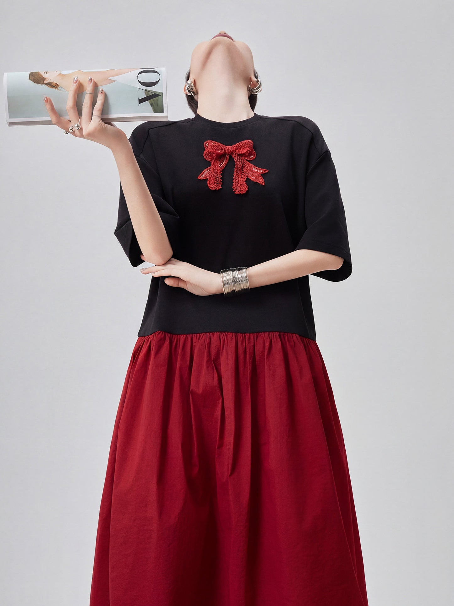 Ribbon Docking Long Dress FER0171