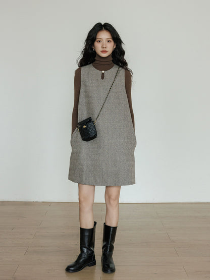 Crew Neck Vest Dress VAS0170
