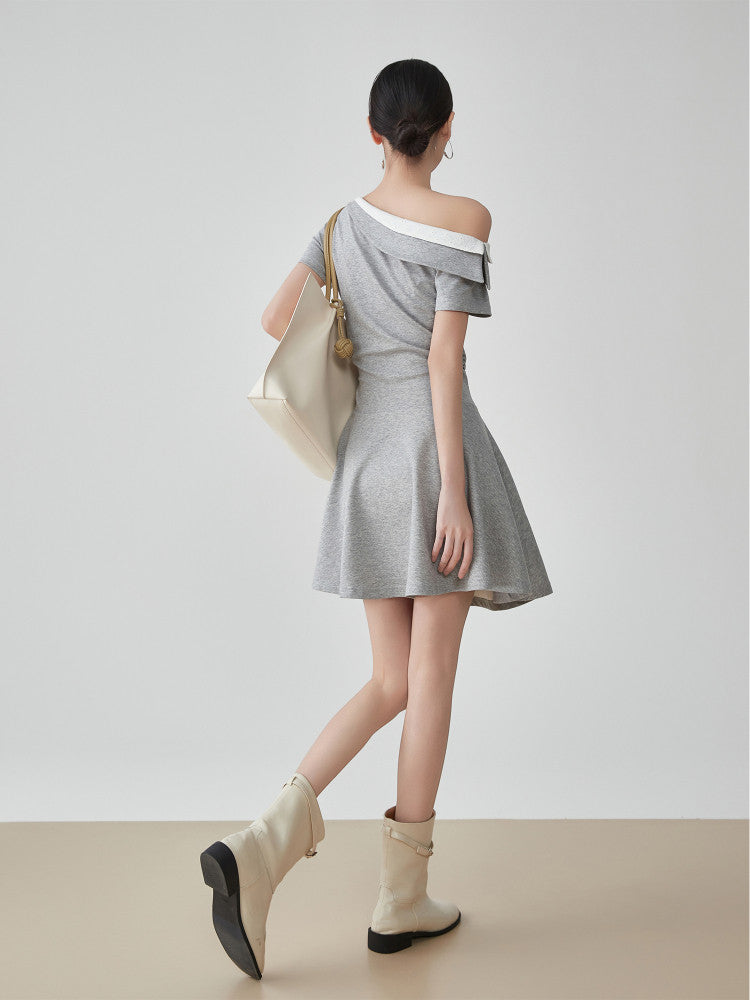 Off-Shoulder Layered Flared Mini Dress FER0277