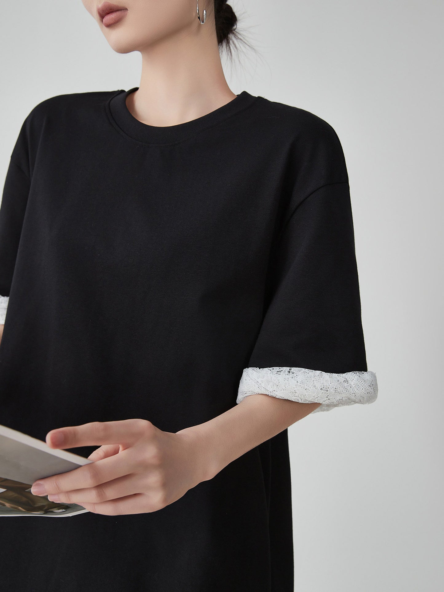 Sleeve Frill Color-Block Pullover FER0160