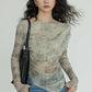 Asymmetrical Sheer Top VAS0071