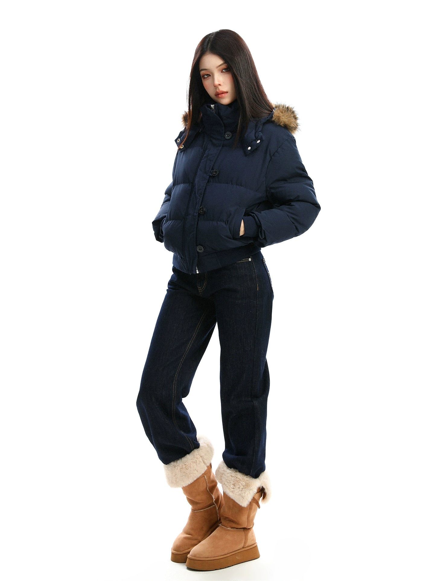 Fur Hood Compact Down Jacket BGS0029