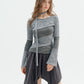 Diagonal Design Top with Choker ZZF0362