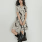 Wood Paint Pattern Tiered Dress VAS0038