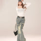 Vintage Belt Flare Denim Pants KLS0007