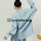 Light Blue Stripe Shirt / Loose Shorts LLA0055