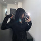 Snap Button Hooded Cardigan YLS1039