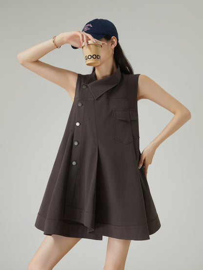 Asymmetric Design Sleeveless Dress FER0090
