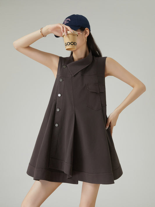 Asymmetric Design Sleeveless Dress FER0090