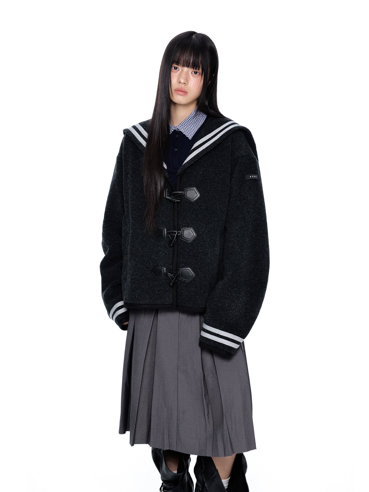 Sailor Collar Duffle Coat EZK0096