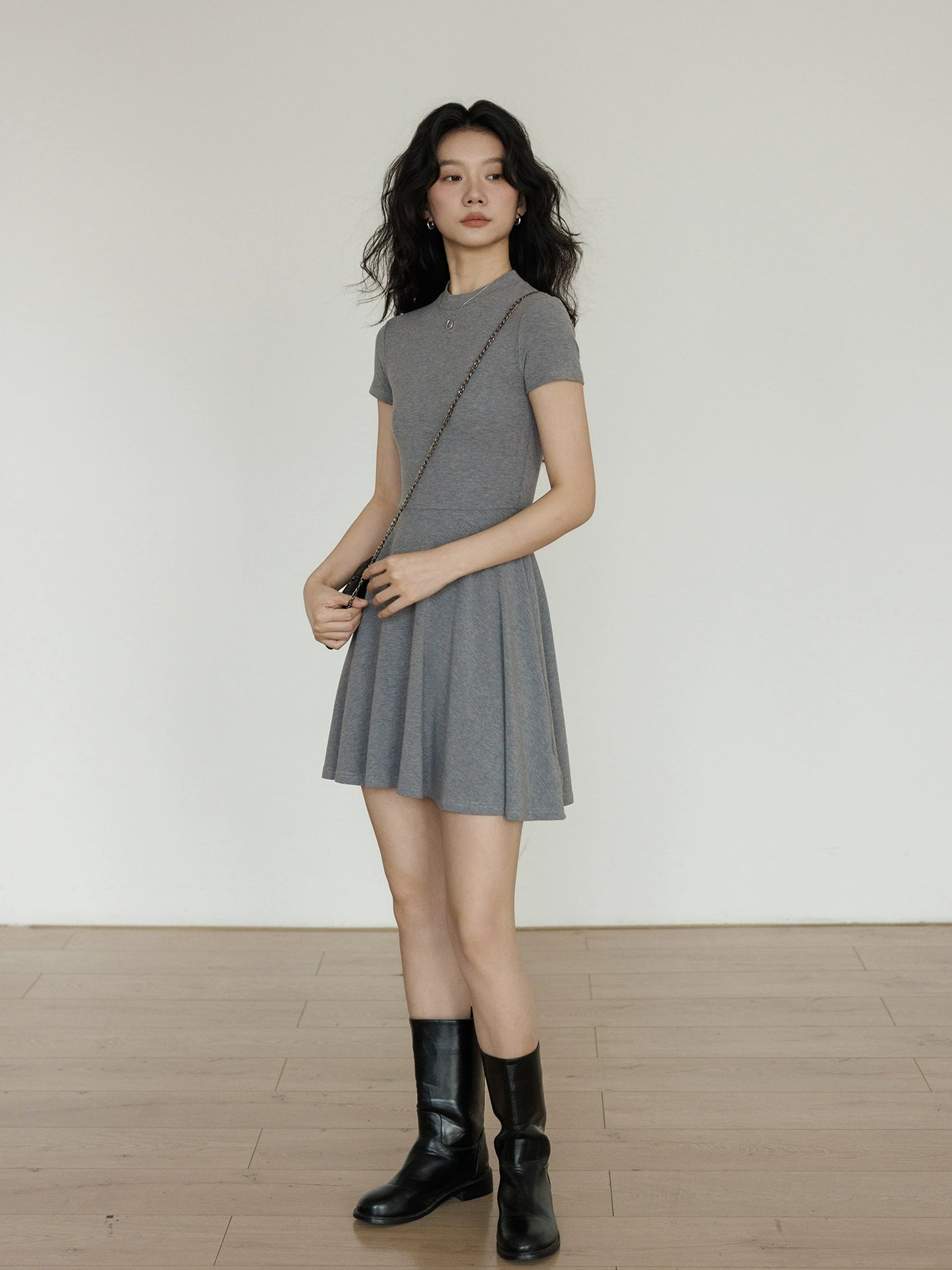 Mock Neck Tight Dress VAS0096