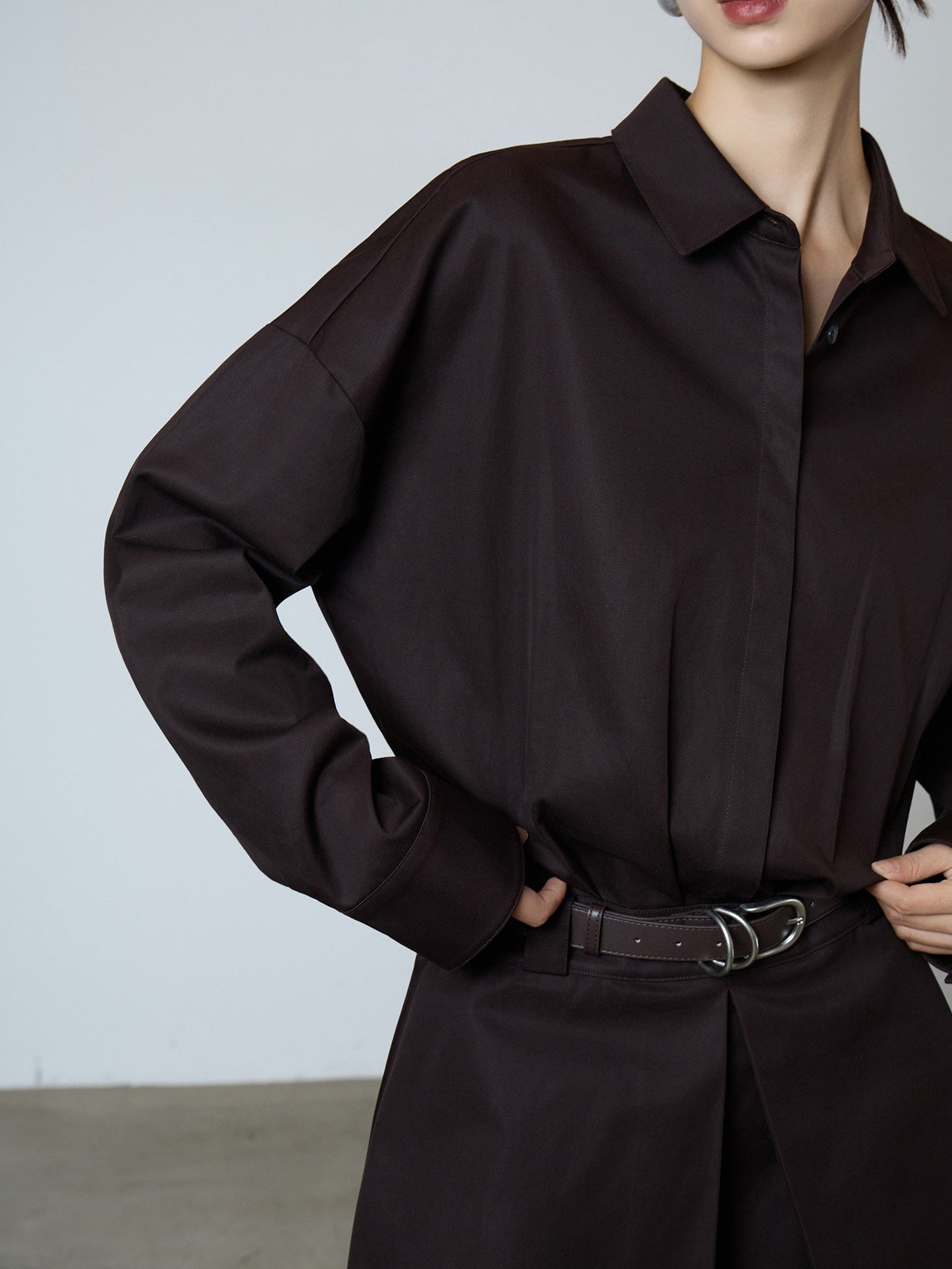 Vintage Brown Shirt Dress SUY0027