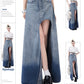 Open Cut Long Denim Skirt RHP0013