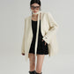 Collarless Wool Coat with Choker SRS0393
