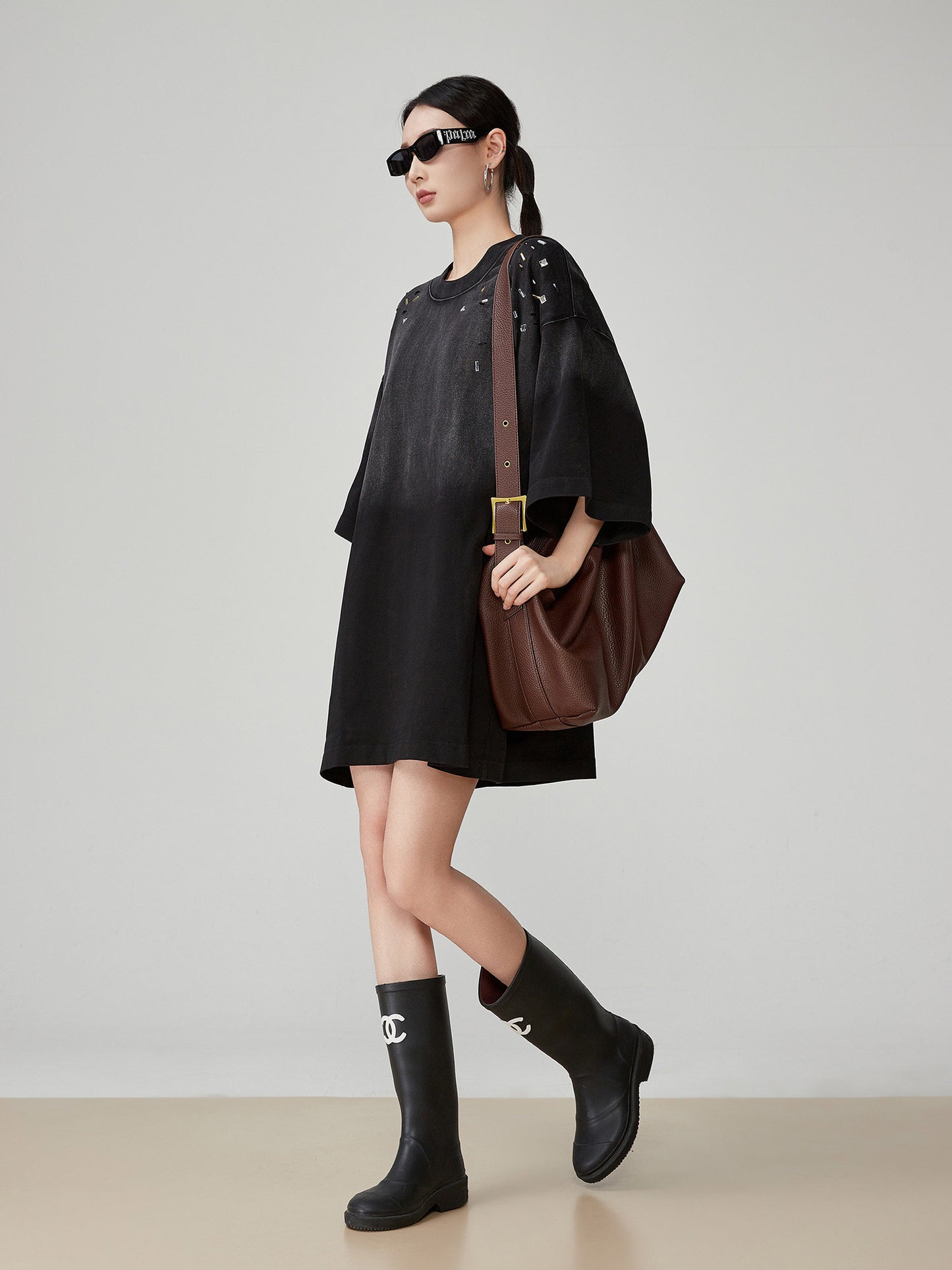 Gradient Short-Sleeve T-Shirt Dress FER0118