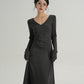 V-Neck Slim Long Sleeve Dress SRS0333