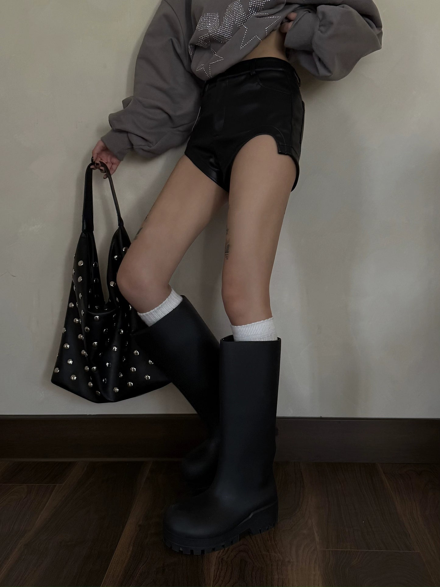 High Waist Slim Leather Shorts ZRS0093