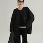 Hood Scarf Mid Length Wool Coat SRS0358