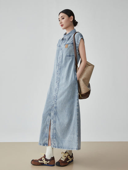 Retro Blue Denim Dress FER0108