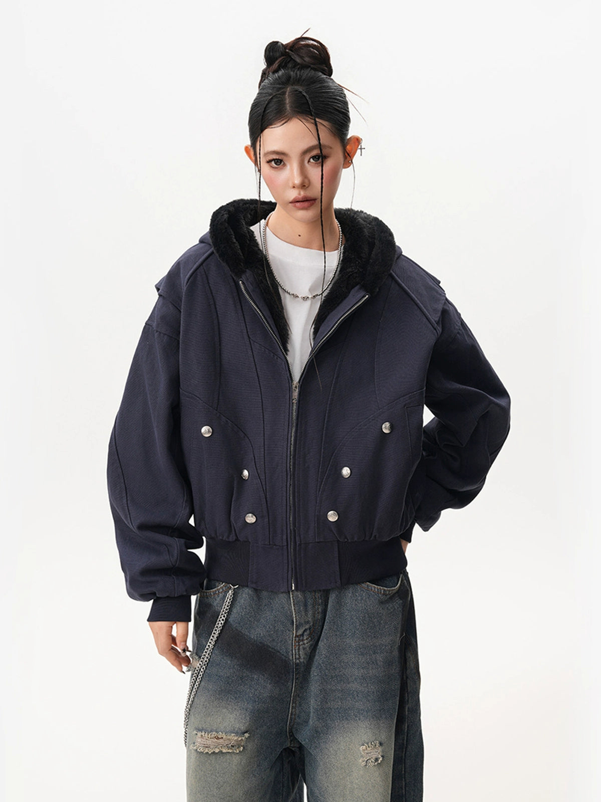 Inner Fleece Zip-up Hoodie BWA0009