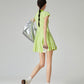 Green Striped Flare Mini Dress FER0081
