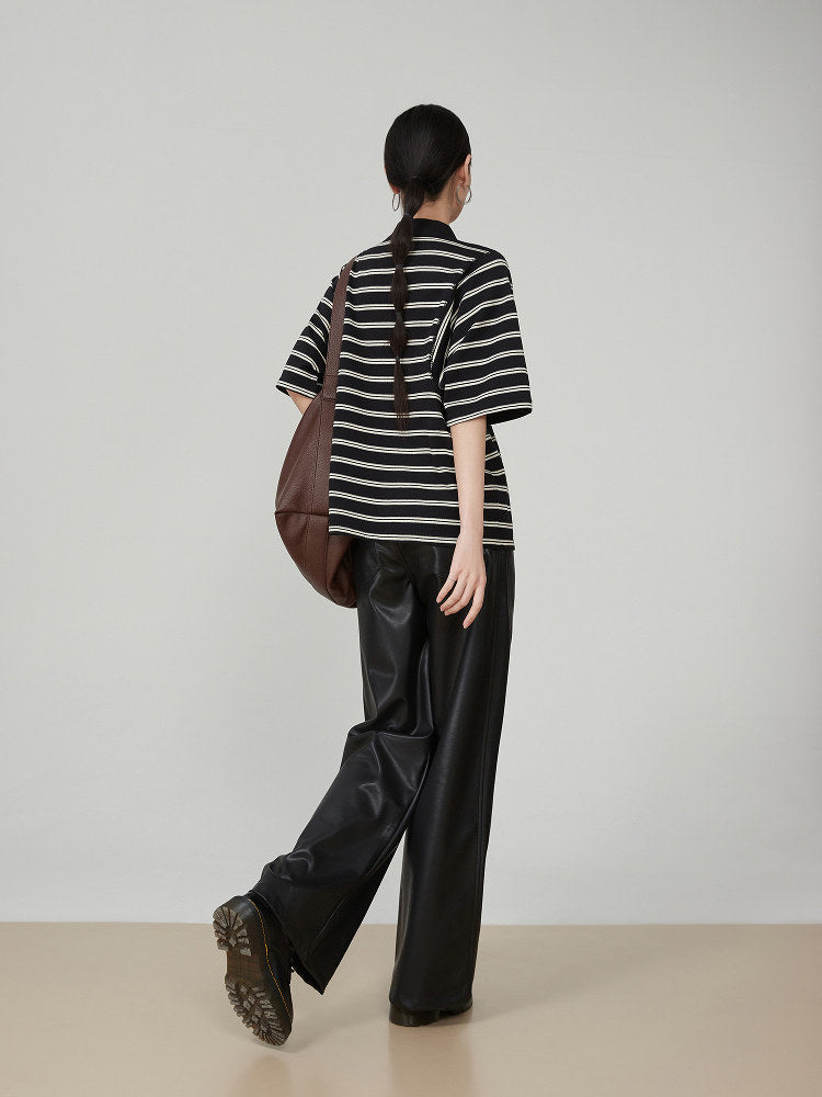 Striped Oversized Polo Shirt FER0244