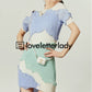 Light Blue Asymmetrical Mini Dress LLA0050