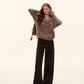 Fur Collar Cable Knit Top ASG0077