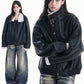Stand Collar Faux Leather Jacket WLS0015