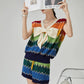 V-Neck Rainbow Knit Vest / Shorts FER0001