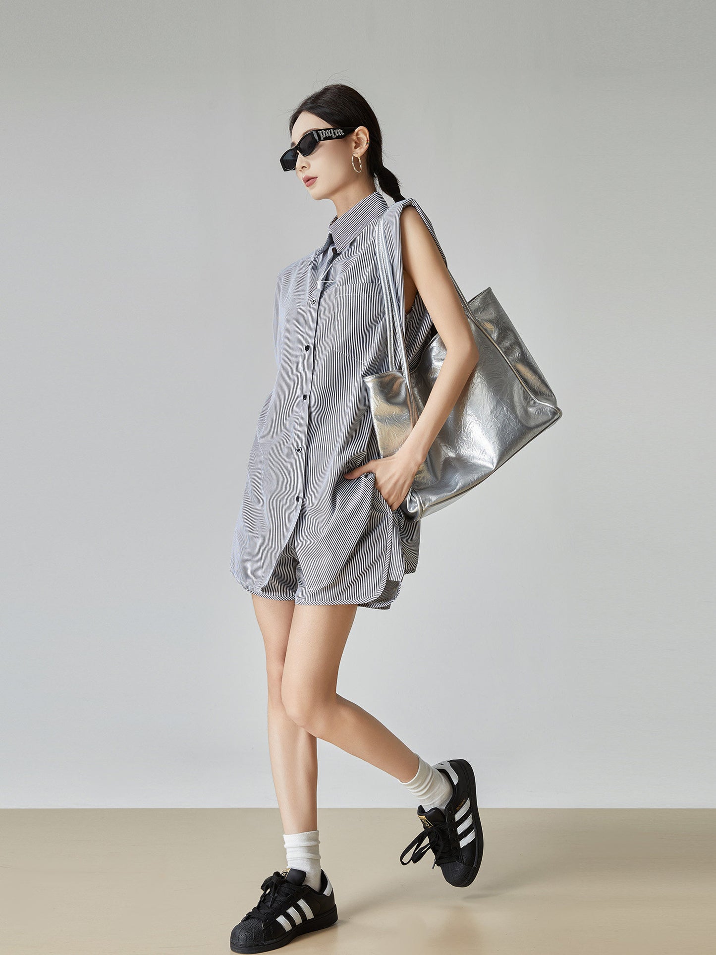 Striped Sleeveless Shirt / Shorts FER0087