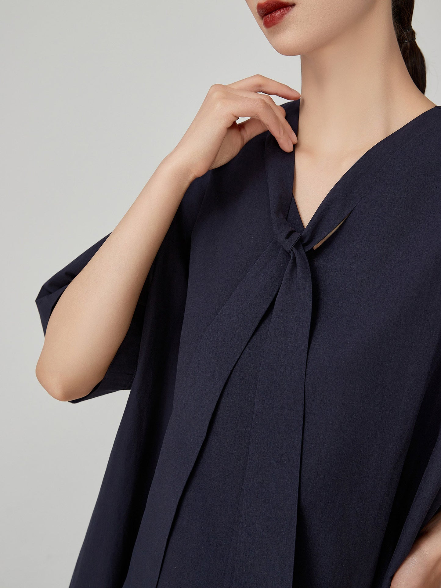 Bow-tie Hem Frill Mini Dress FER0103