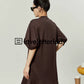 Brown Print Casual Dress LLA0034