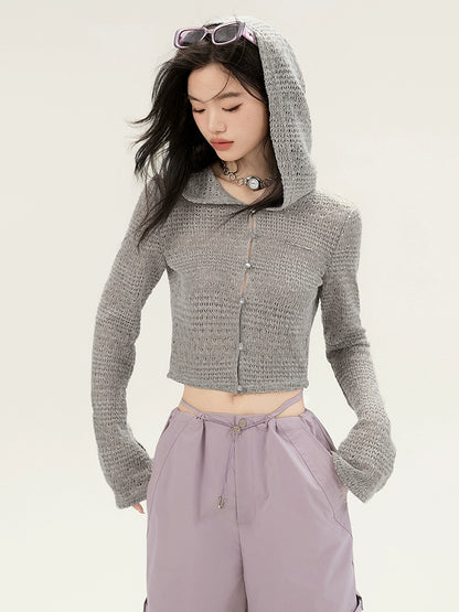 Hooded Summer Knit Tops EPU0007