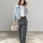 Casual Loose Short Jacket/Crew Neck Short-Sleeve T-Shirt WDB0028