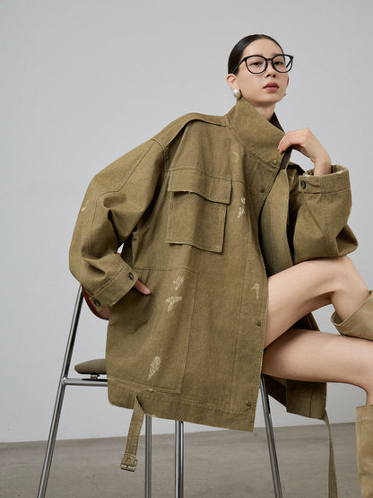 Vintage Leather Collar Jacket SUY0010