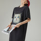 Cat Print T-Shirt Dress FER0284