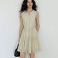 Key Neck Chiffon Sleeveless Dress VAS0118