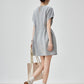 Waist Gather Sweatshirt Mini Dress FER0275