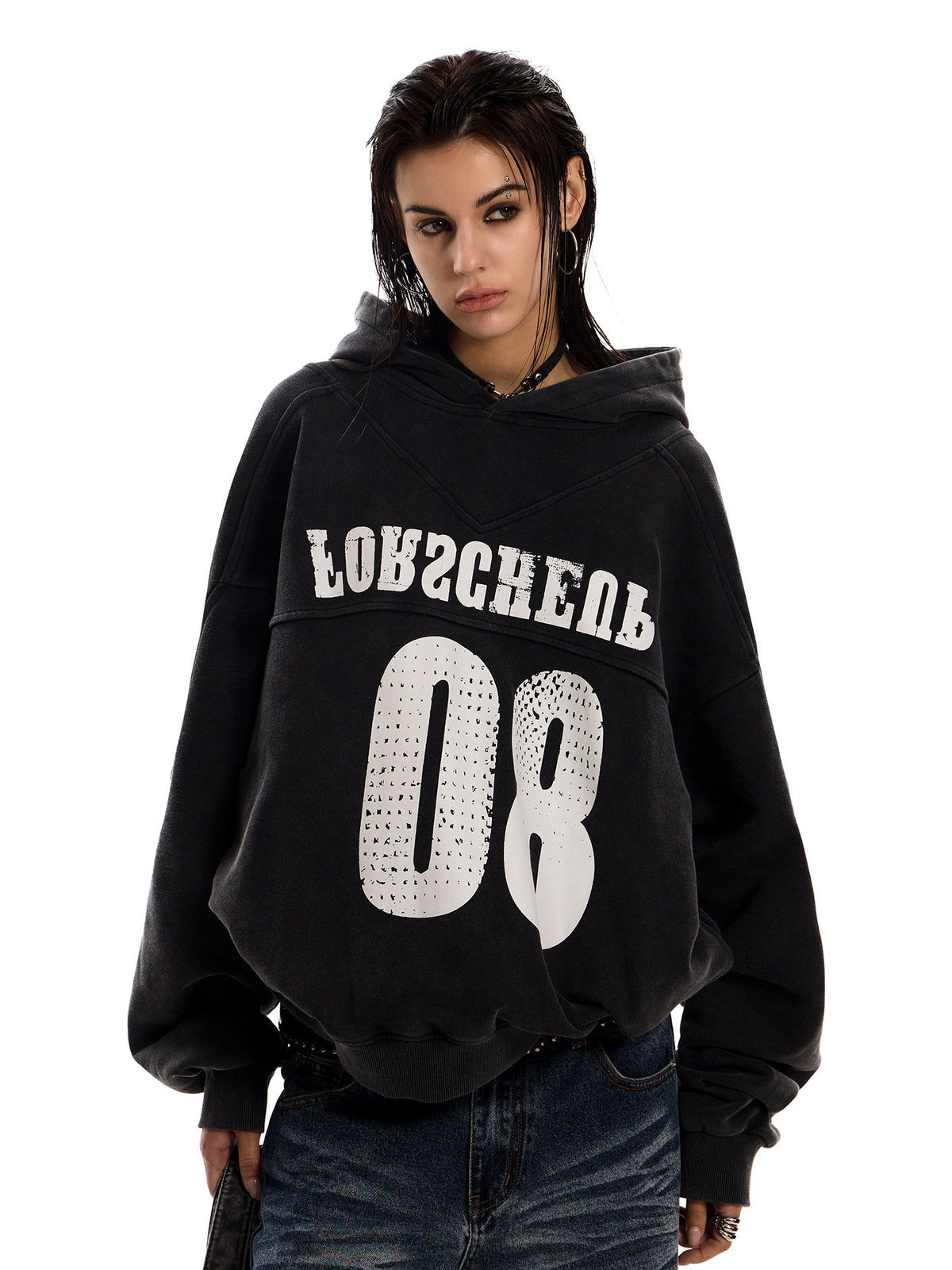Number Logo Pullover Hoodie ZTS0024