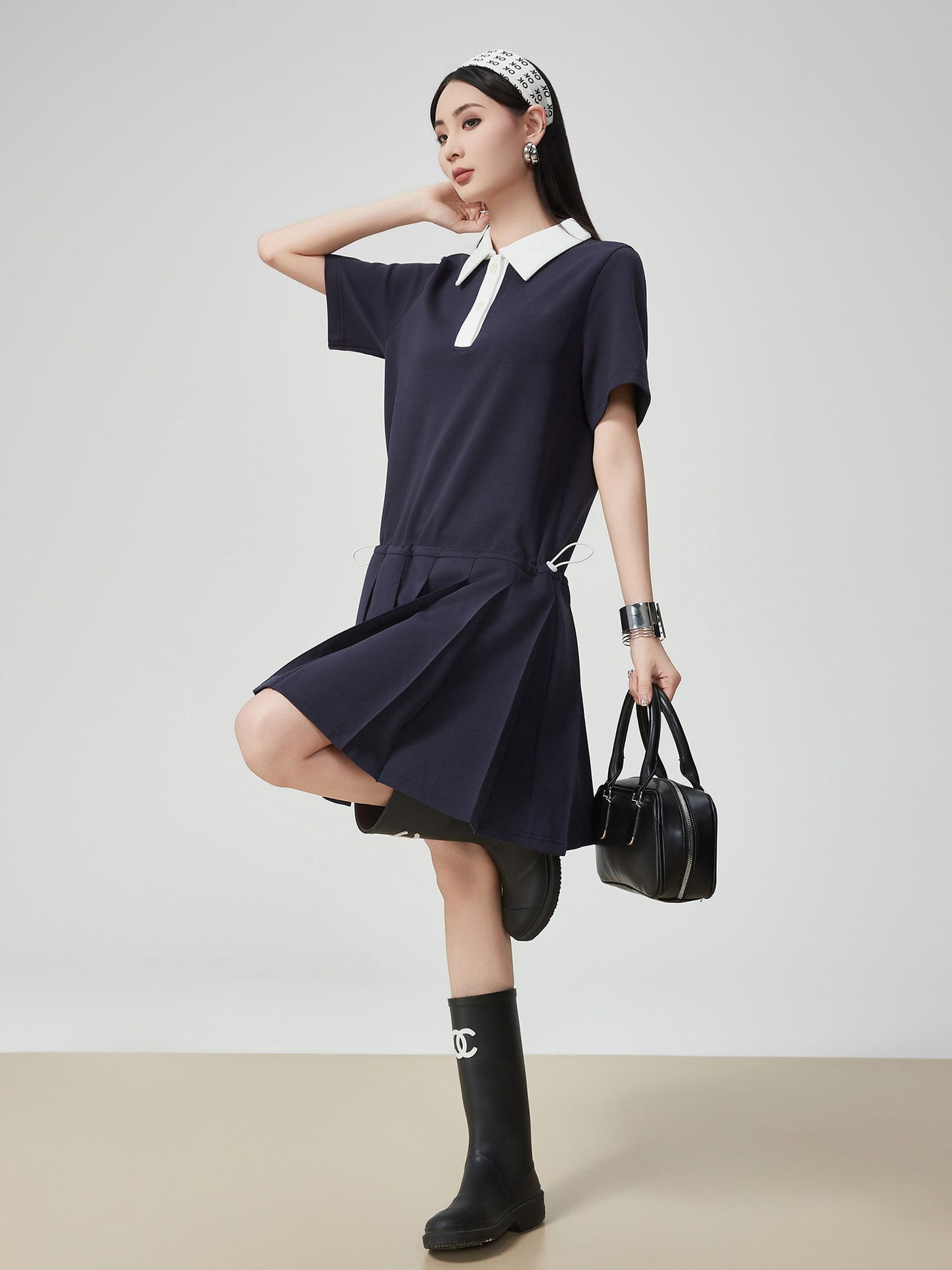 Pleated Cleric Polo Dress FER0207