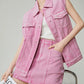 Rose Pink Denim Vest / Mini Skirt FER0011