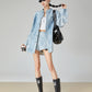 Denim Long-Sleeve Shirt / High-Waisted Shorts FER0076
